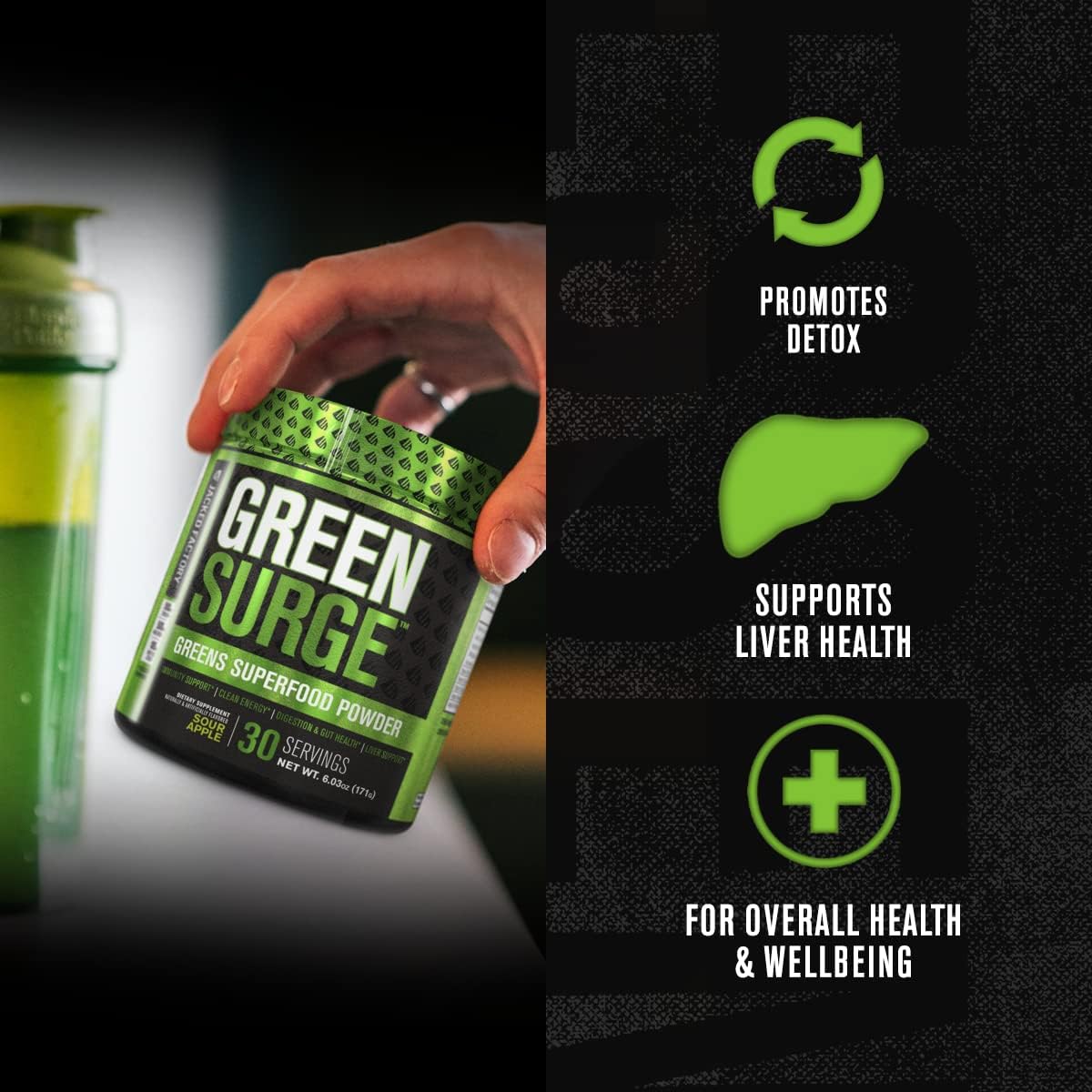 Green Surge Greens Powder w/Probiotics & Digestive Enzymes