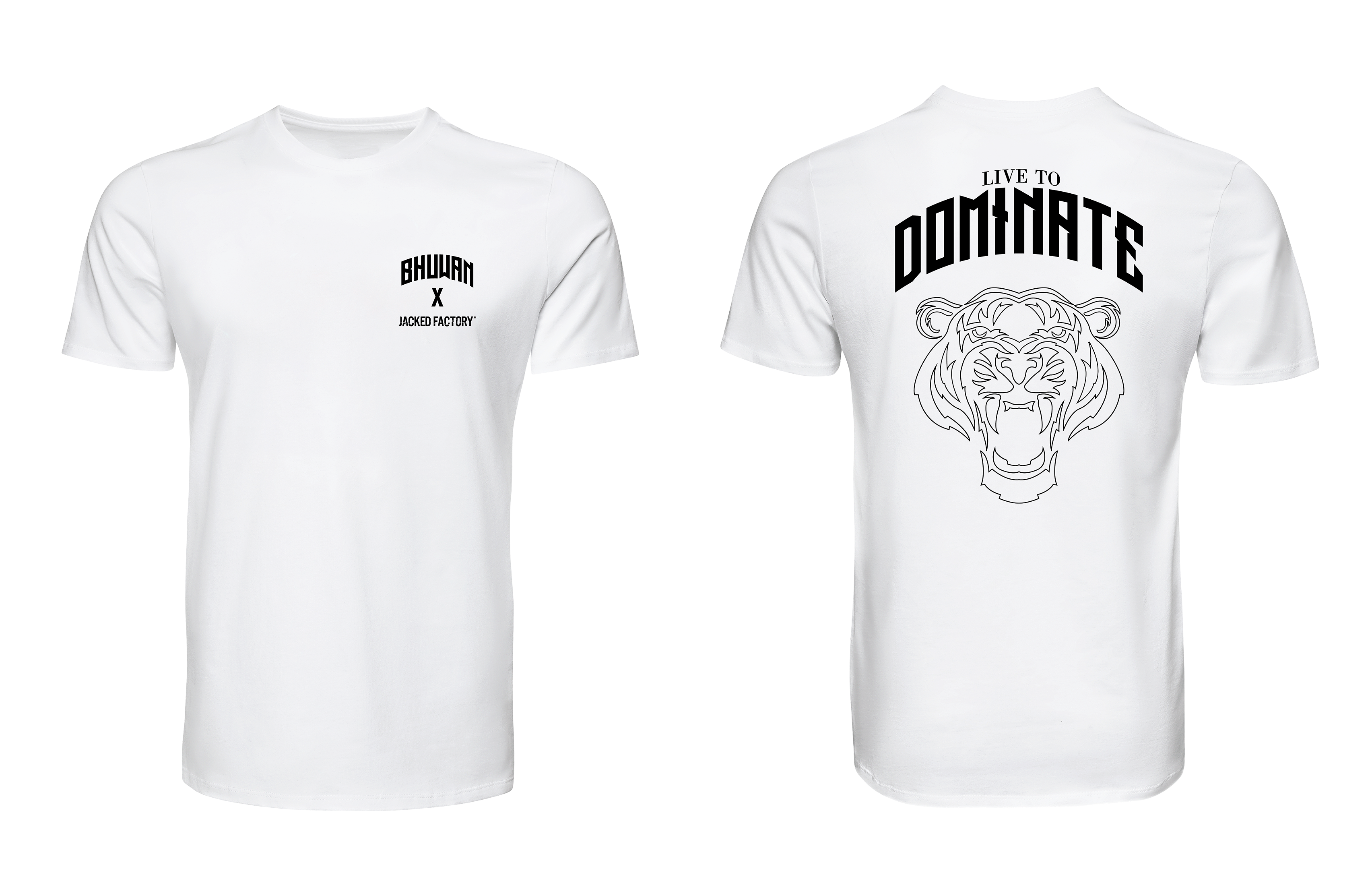 white jf x live to dominate t-shirt