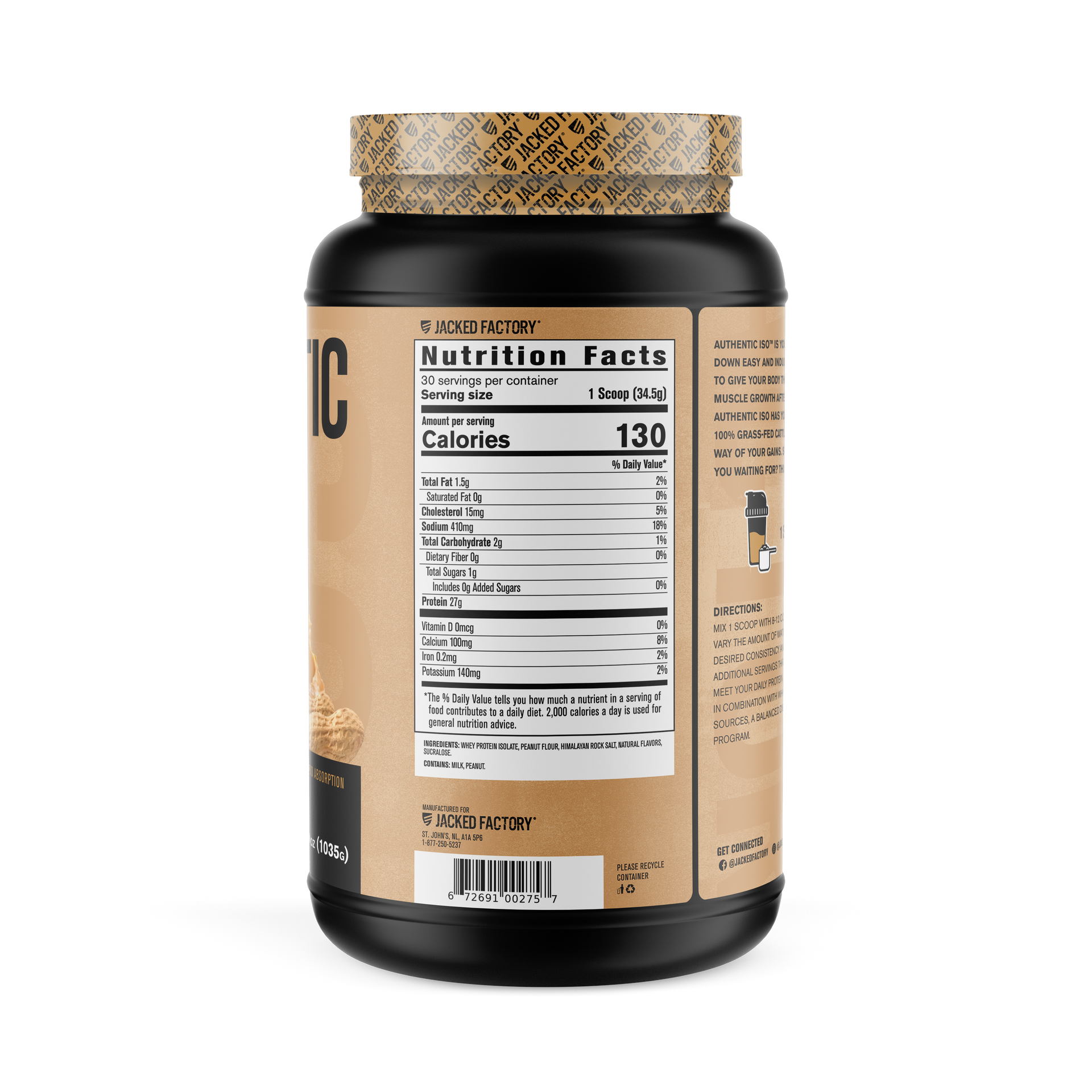 Authentic Iso GrassFed Whey Protein Isolate Jacked Factory