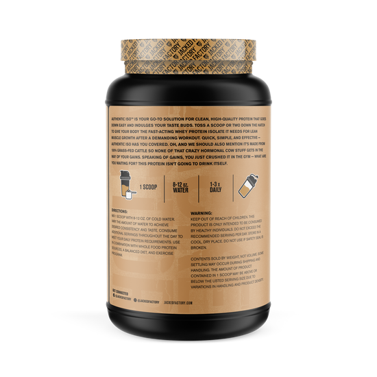 Authentic Iso GrassFed Whey Protein Isolate Jacked Factory