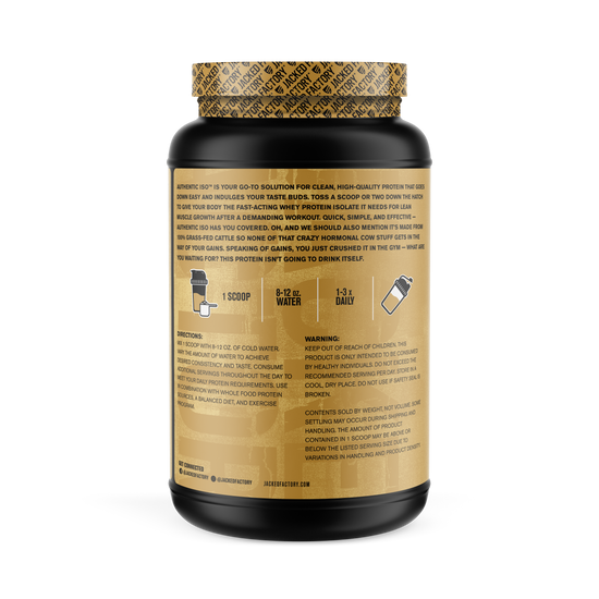 Authentic Iso GrassFed Whey Protein Isolate Jacked Factory